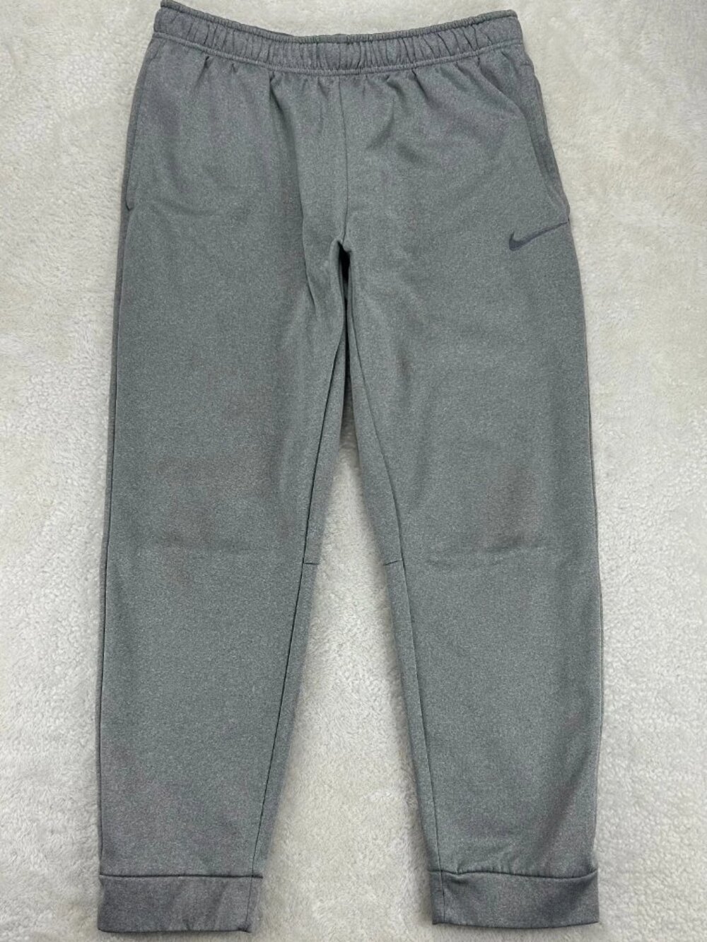 Nike Jogger Pants Mens XL Gray Slacker KO Therma Fit Activewear Logo Workout